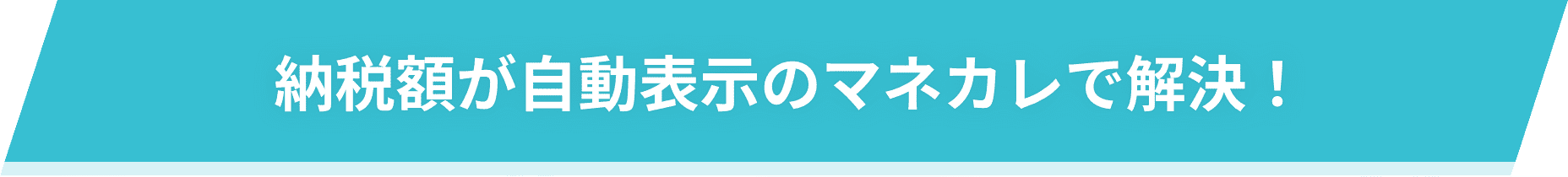 納税額が自動表示のマネカレで解決!